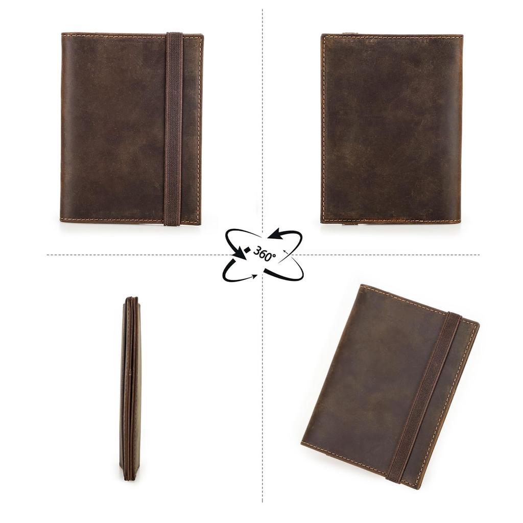 RFID Genuine Leather Passport Case 2 with Air Tag Slot [Contact's Series] Anti-Theft (for Passports)