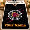 Flannel BlanketBrisbane Broncos Custom Name Text Personalized Soft Warm Throw Blanket Home Decor Gift