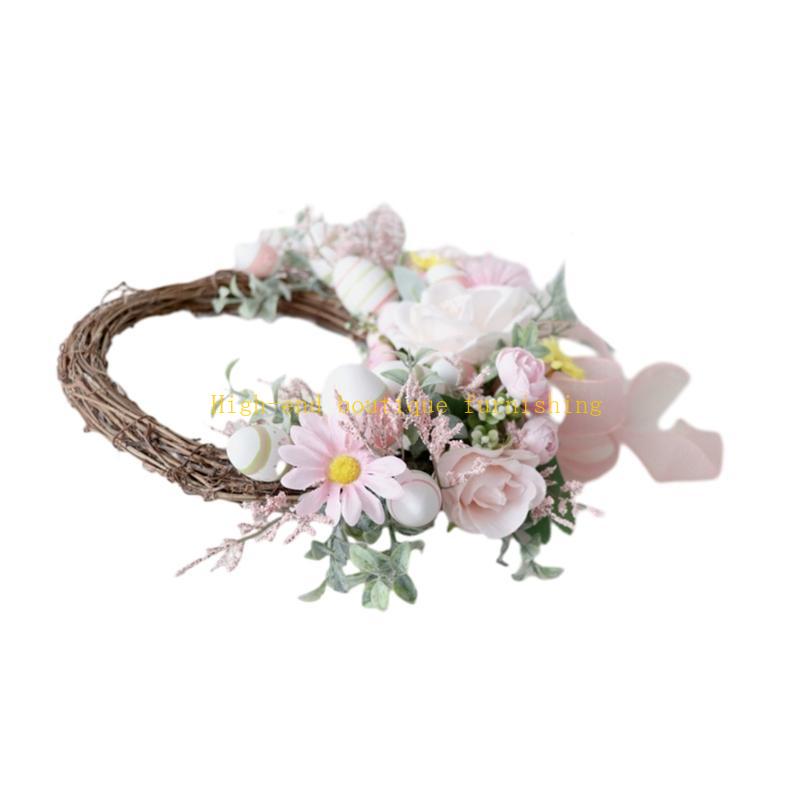  Artificial Flower Wreath for Easter Front Door Window Wall Hanging Decoration
