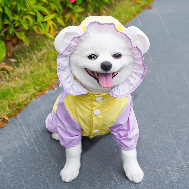 Hund Wasserdichte Regenmäntel Ponchos Mantel 5 Größen zur Auswahl Verstellbarer Haustier-Regenmantel Regenbekleidung Für Spaziergänge und Ausflüge