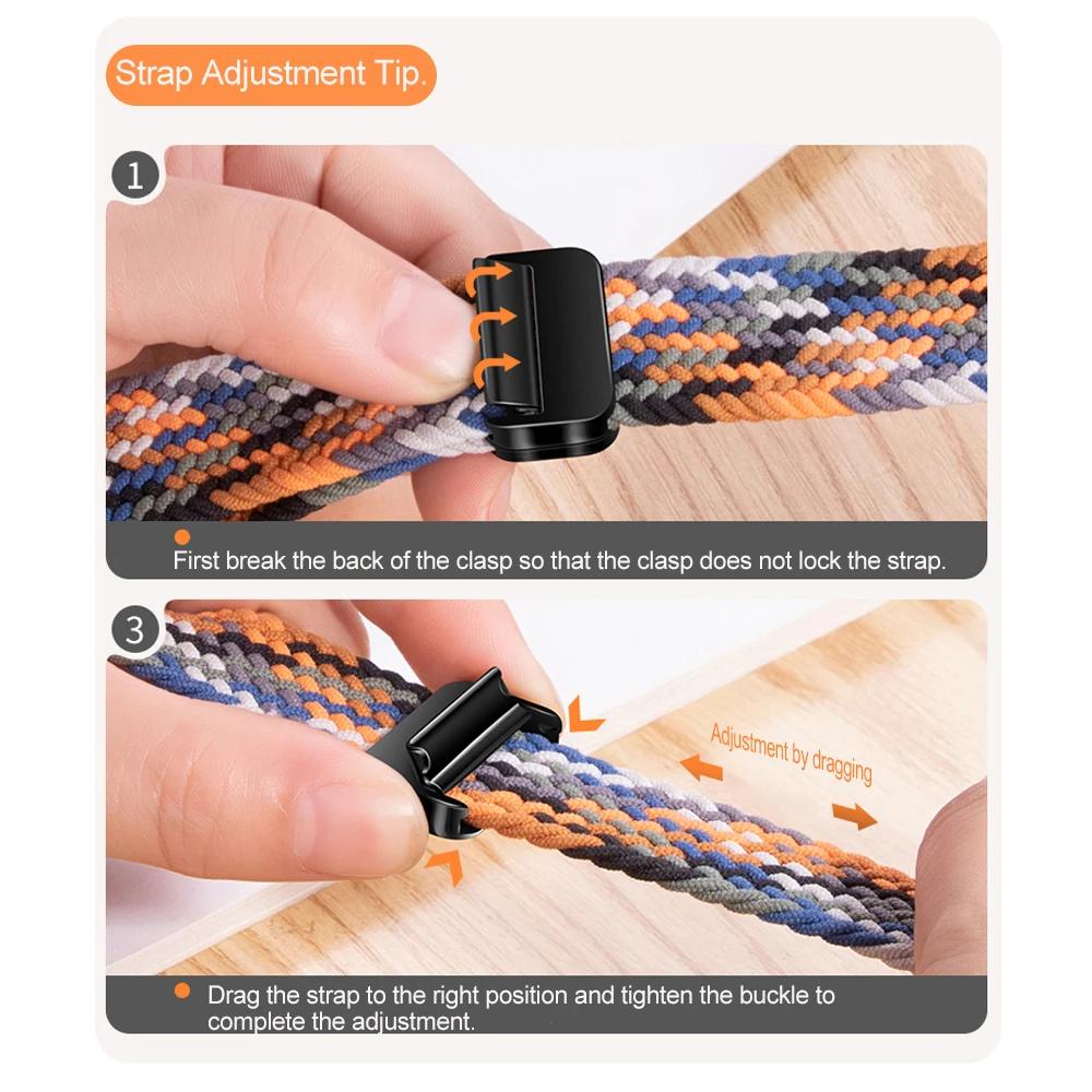 For Redmi Watch 6/5/4 XiaoMi Mi Band 8 Pro Quick Release Magnetic Woven Nylon Band Adjustable Breathable Sport Wristband