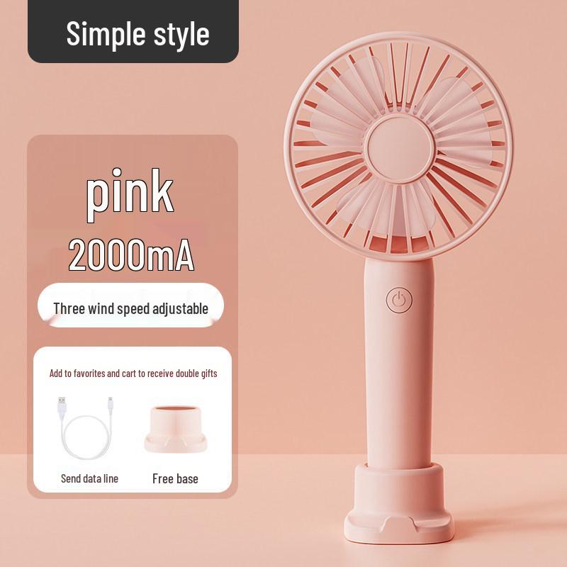 Portable USB Rechargeable Mini Fan for Travel, Desk, and Dorm 2000mAh