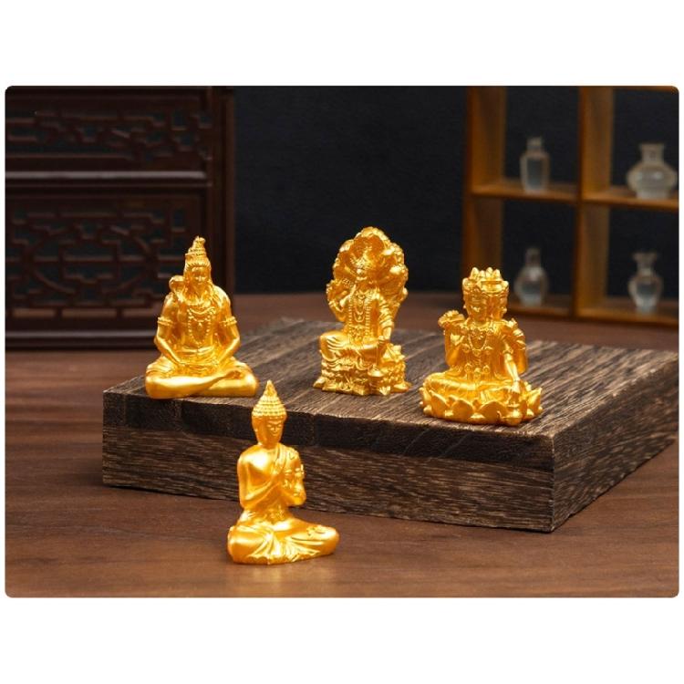 Small Resin Sakyamuni Figurines Decorative Ornament Mini Buddhas Statues Miniature Buddhas Sculptures Home Garden Decors