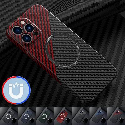 Carbon Fiber Magnetic Macsafe Case for Magsafe IPhone 11 12 13 15 16 Pro Max 14 Plus I16 16Promax 15Promax IPone Mac Safe Cover