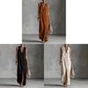 Long Sleeveless Spliced Dress With Polo Collar For Casual Travel And Streetwear