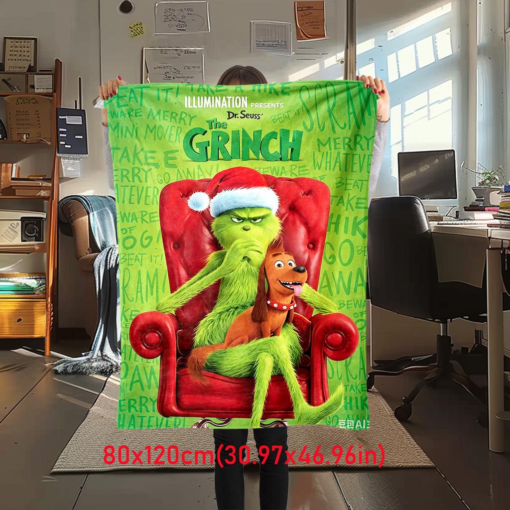 Christmas Gift Comedy Movie How the Grinch Stole Christmas blanket home warming, four season bed decoration sofa cover flannel throwing blanket K20