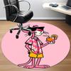 1 pieza Camisa Hawaiana Pantera Rosa Alfombra Redonda para Oficina, Debajo de Sillas de Oficina Dormitorio Sala de Estar Decoración del Hogar, Disponible en Varios Tamaños0
