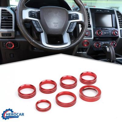 7 pièces Anneau de Garniture de Bouton d'Interrupteur de Phare et de Climatisation Pour Ford F150 XLT 2015-20