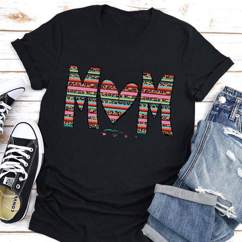 

Летние женские футболки с короткими рукавами и круглым вырезом с принтом LOVE Mom из хлопка 3XL