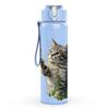1PC Grey Tabby Kitten Cat Animal Print 750ml Color Plastic Sports Water Bottle Leakproof Flip Straw Lid Suitable for Sports Office Home Use