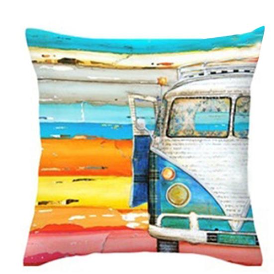 Boho Geometric Beach Painting Living Room Sofa Linen Cushion Cover Pillow Case