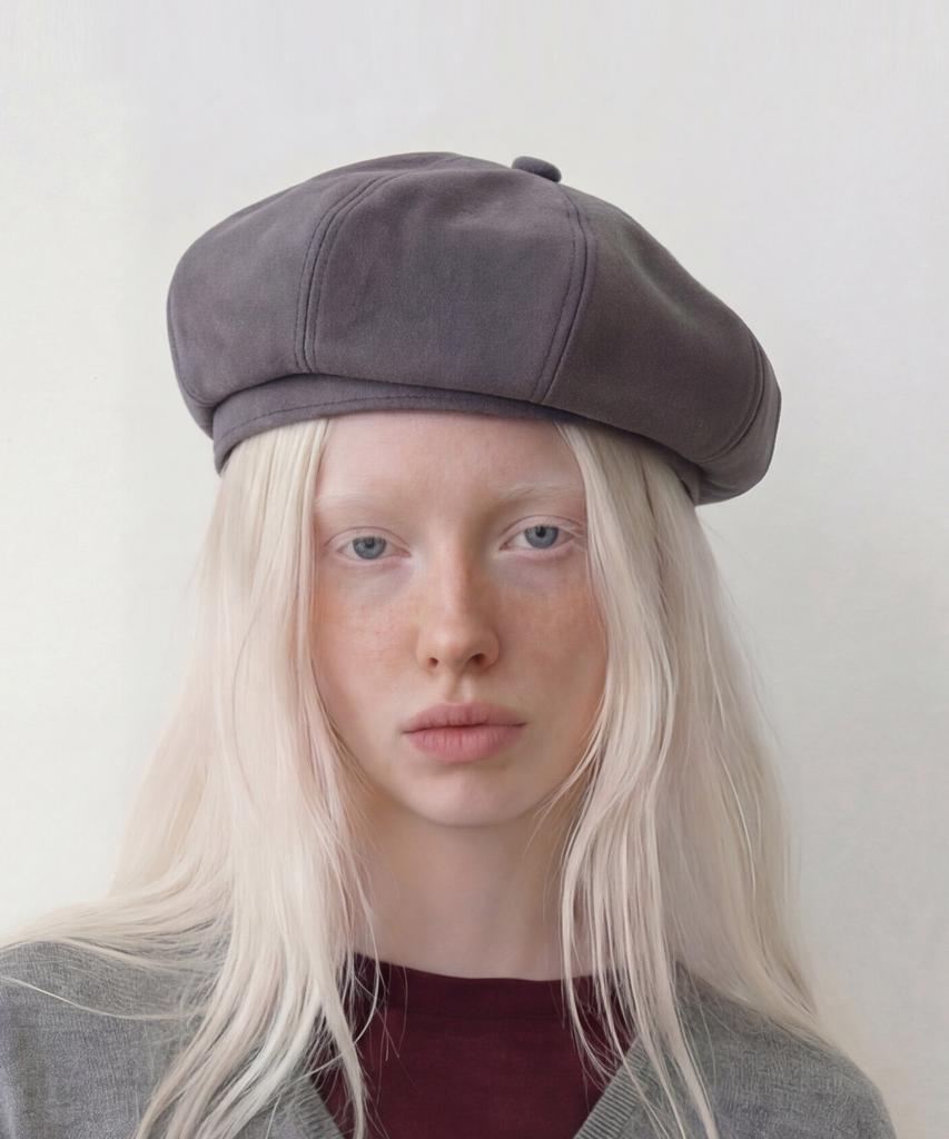 Eondeokeonteulolseutyudio Suede Beret Bread Beret / T Suede / Smoke Grey