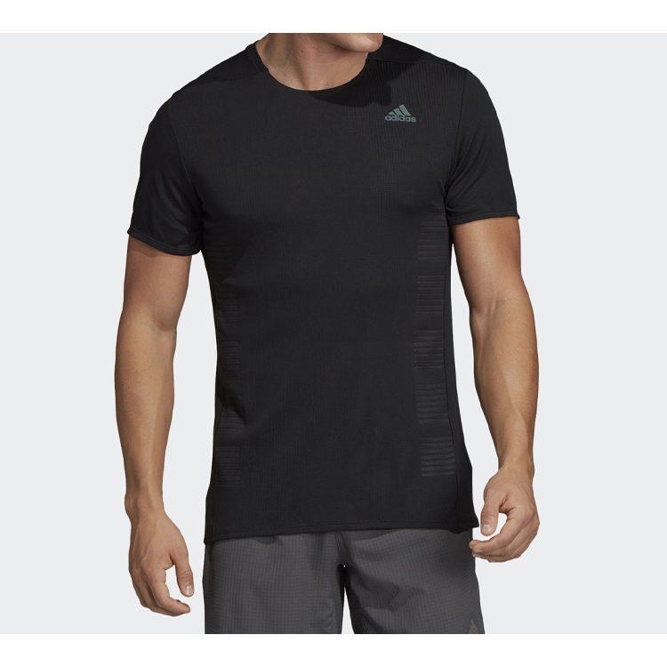 Adidas T Shirts Men's Black Crew Neck Moderate Straight Fit DQ1846