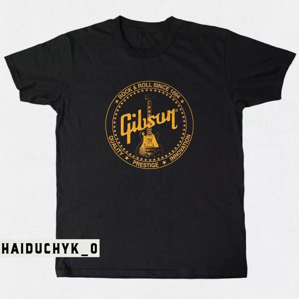 VTG Gibson Les Paul Gitarre Musik 1894 Unisex Schwarzes T-Shirt S-5XL Unisex T-Shirt L