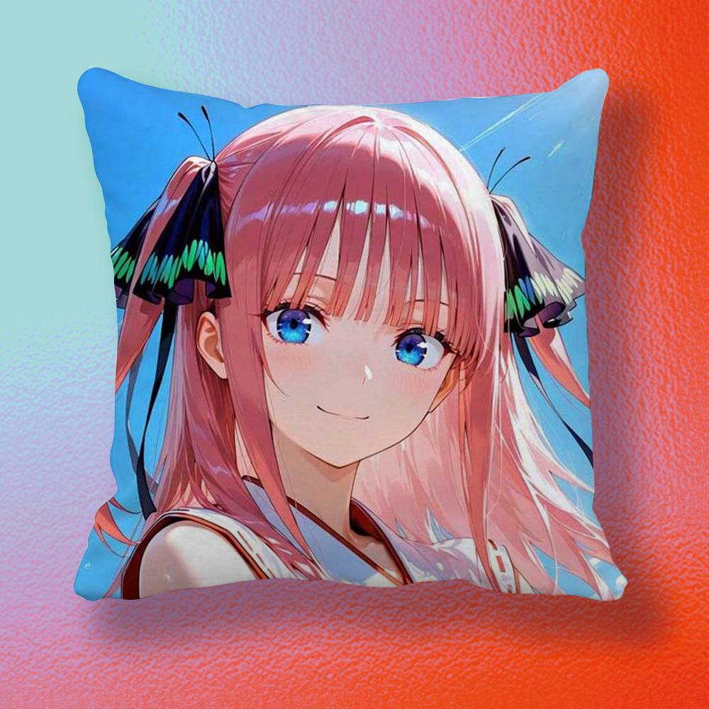 NNino NNakano Anime  Pillow cover Soft Microfiber Pillowcase Home Sofa Decor Surprise Decorative printed