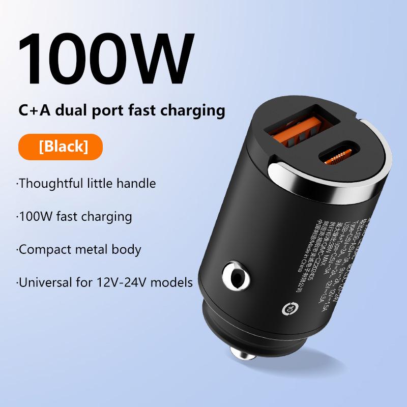 100W Autolaadija Kahe Pordiga Ülikiire Laadimise Adapter Kiirlaadimine Pd Qc 3.0 iPhone'ile Samsungile Xiaomile Huaweile Autoadapter