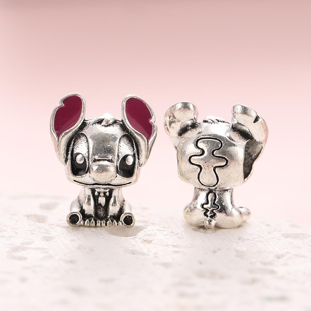 2 PCS/Lot MIX Style Colorful Enamel Minnie Stitch Charms Beads Pendant for DIY Jewelry Making Accessories