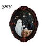 Halloween Collectible Magnets Dark Style Refrigerator Magnet, Retro Gothic Oval Photo Party Supplies Frame Decorative Magnetic Sticker for Metal