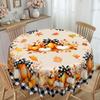 1 Piece, Thanksgiving Tablecloth, Autumn Plaid Round Tablecloth, Pumpkin Maple Leaf Pattern, Autumn Decoration.