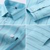 Men's Shirt Long Sleeve 100% Pure Cotton Oxford Dress Shirts Striped Regular Fit Casual Soft Male Blouse Clothing 11XL 10XL 9XL