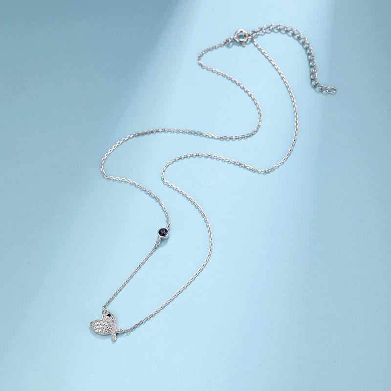 Mori Style Collarbone Chain Fishbone Necklace with Zircon for Women - Creative & Trendy Small Fish Design