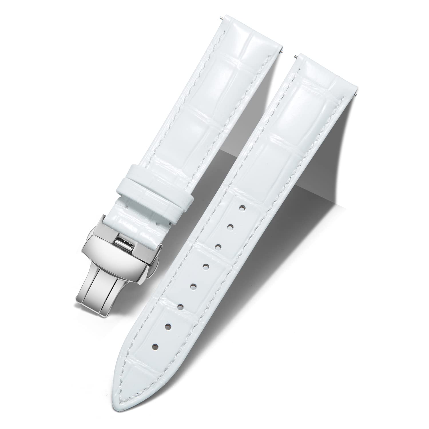 

[BINLUN] Watch Band, Genuine Leather Replacement Band, Genuine Leather, Natural Leather Pattern, Calf Leather, Unisex, 10 Colors, 12 Sizes (12/13/14/1