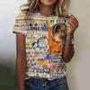 T Shirt Butterfly Graphic Print T-shirt Short Sleeve Crew Neck Casual Top for Summer Spring Women's Clothing Top Tee