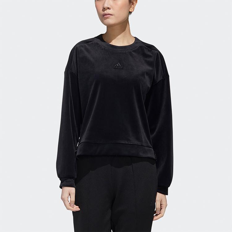 adidas Stile Felpa Pullover in Velluto Donna Felpe Nero GM1461