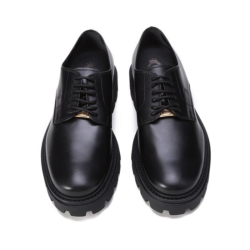 TOD'S Men's Black Leather Lace-up Platform Oxford Shoes