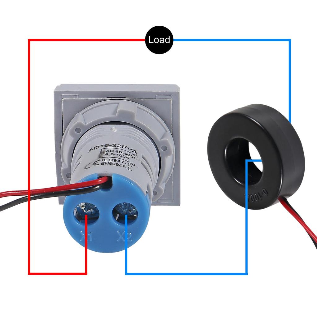 ACEIRMC 2 Blue LED Display Square Dual Display LED Ammeter Digital Voltmeter AC Current - Voltmeters, Voltmeter, 60-500V 0-100A Indicator.
