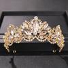 Goldfarbene Luxus-Kristall-Hochzeitstiara und Kronen Party Strass Abschlussball Braut Diadem Krone Tiara für Damen Braut Haarschmuck