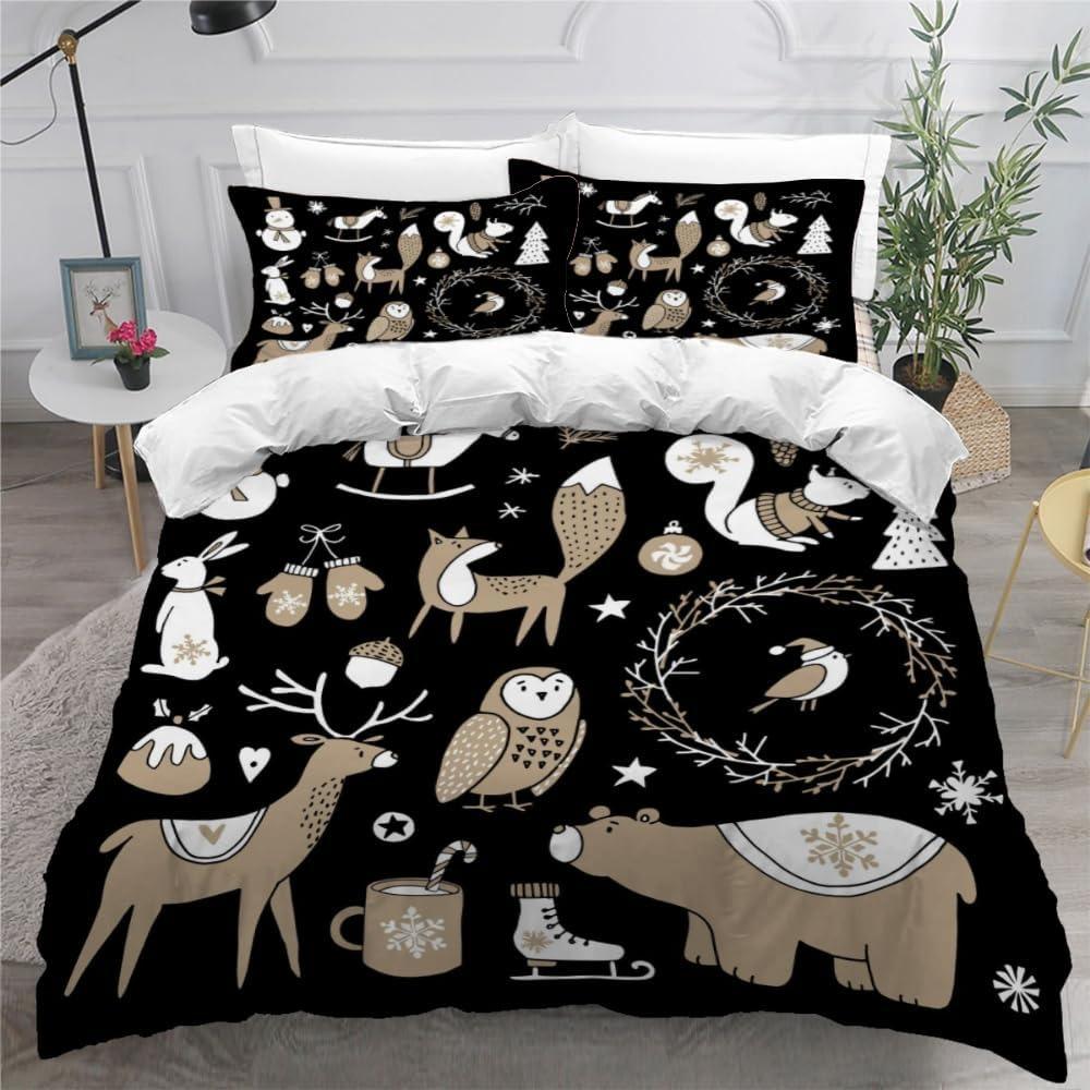 3D printed high-quality cartoon car duvet cover set, children's and adult bed cover set, 3-piece set with zipper car microfiber