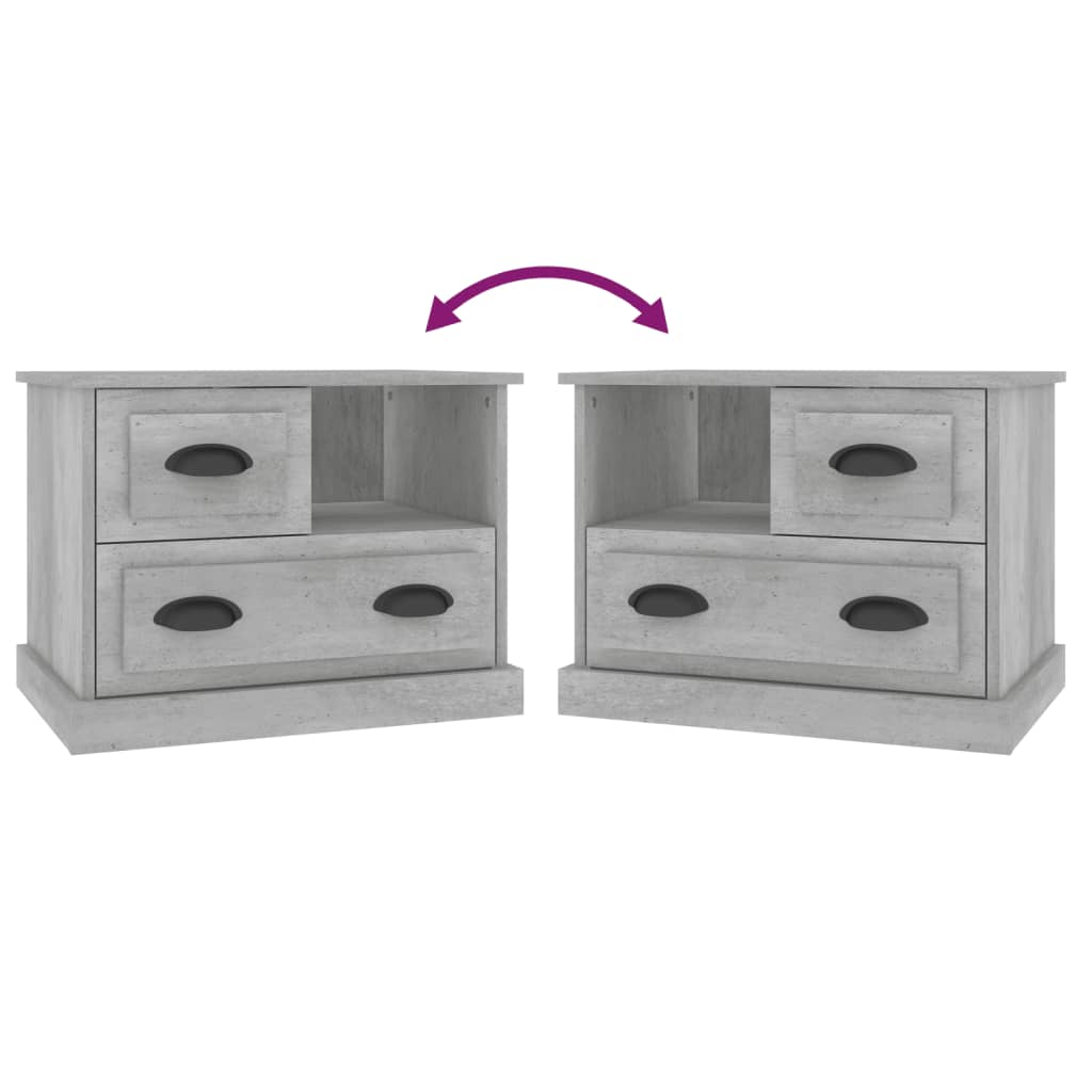 Nightstand Concrete Grey 60 X 39 X 45 Cm
