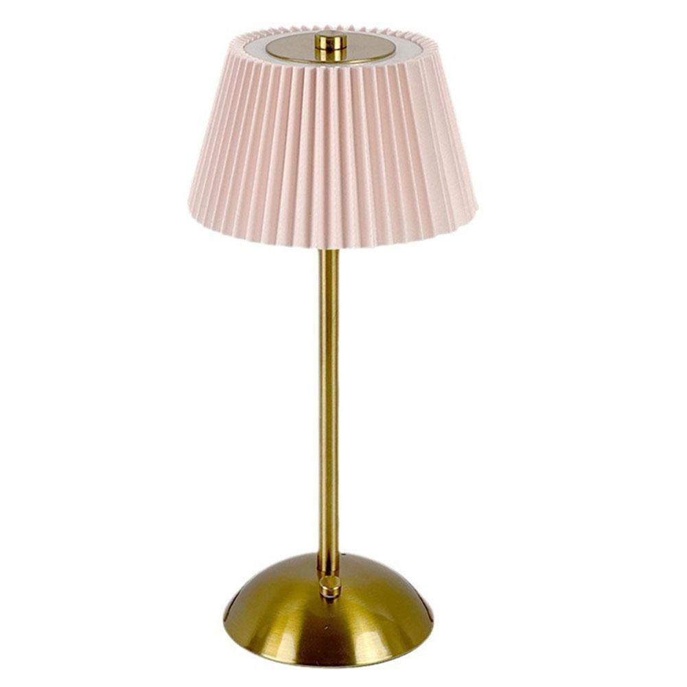 Small Pleated Table Lamp USB Rechargeable Bedside Lamp Cordless Desk Lamp for Bedroom Living Room Home Office Decor