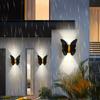 Solar Butterfly Wall Light Outdoor Waterproof Up Down Lighting for Stairs Corridor Courtyard Balcony Modern Garden Decoration