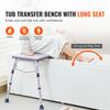 SucceBuy Tub Transfer Bench for Bathtub Shower Seats Lightweight Shower Bench with Non-Slip Bath Seats with Armrest and Backrest
