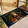 1Pcs Anti Fatigue Kitchen Rugs Christmas Santa ClausWaterproof Non-Slip Thick Cushioned Kitchen Mat Heavy Duty Comfort Standing Mat for Kitchen