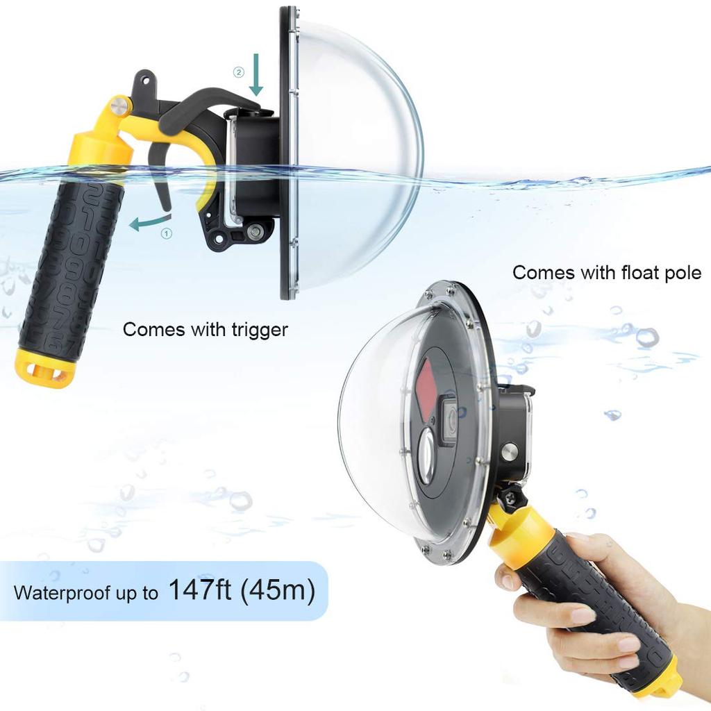 SOONSUN Dome Port for GoPro Hero 9 10 11 12 13 Black Underwater Dome Lens with Waterproof Housing Case Switchable Red 10x Macro Standard Mode Built-in