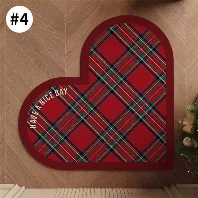 

Home Heart-shaped Bedroom Floor Mat Entry Door Mat Entry Slip-resistant Diatom Mud Door Moisture-wicking No-wash Dirty Floor Mat 50*50cm