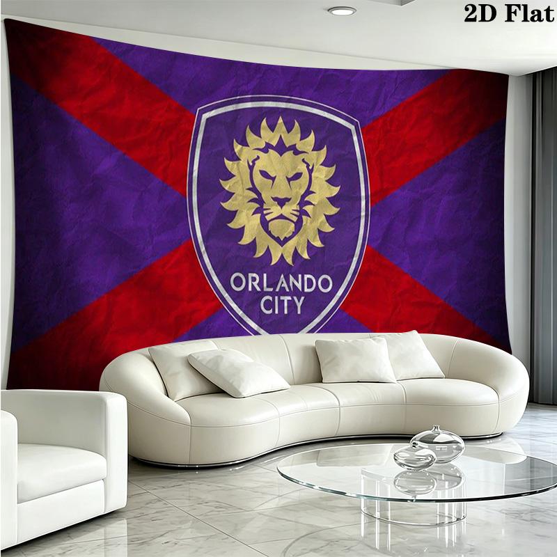 Orlando City SC Wall Tapestry Aesthetic Wall Hanging Printed Fabric Blanket Decorative Tapestries for Bedroom Living Room Home Decor