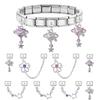 Fashion Crystal Heart Star Flower Moon Tassel Chain Pendant Italian Charm Link Fit 9mm Bracelet Stainless Steel Women DIY Making