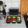 17oz Small Meal Prep Containers 3 Compartments with Lids,Disposable Plastic Bento Boxes Stackable Food Containers Lunch Boxes