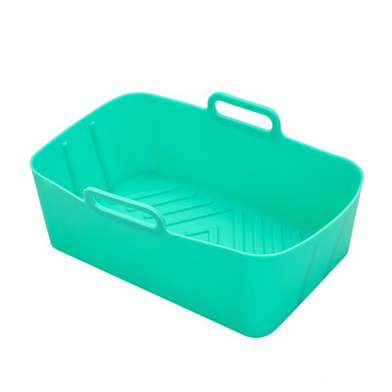 

Силіконова вкладка для аерофритюрниці, харчова, антипригарна, термостійка, багаторазова, вкладиш для форми для випікання, безпечна для посудомийної машини, вставка для кошика фритюрниці світло-зелений колір