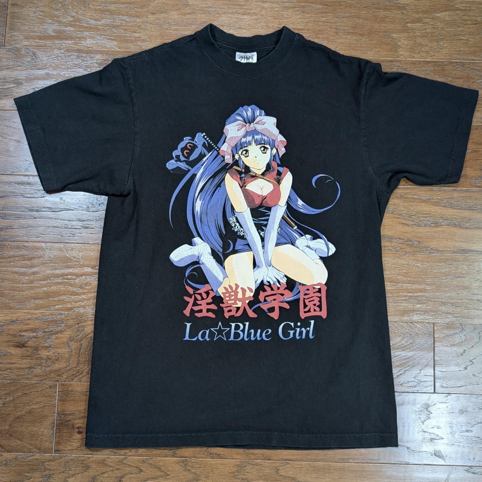 La Blue Girl X Tokyo Kid T-shirt 2023 Black Size Large Shaka Tee Anime 21x29.5 L