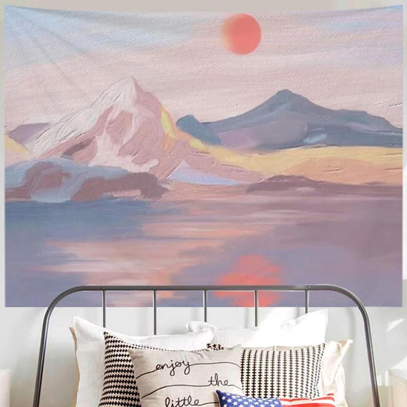Oil Painting Scenery Tapestry For Boys Girls Adult Dorm Room Decoration Aesthetic Tapestry Wall Tapestry Soft Wall Hanging