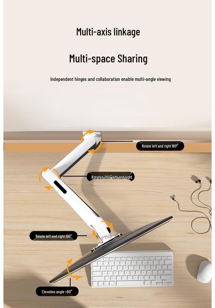 Adjustable Wall-Mounted Display Bracket, 59CM Extension, Rotating Industrial Equipment Holder