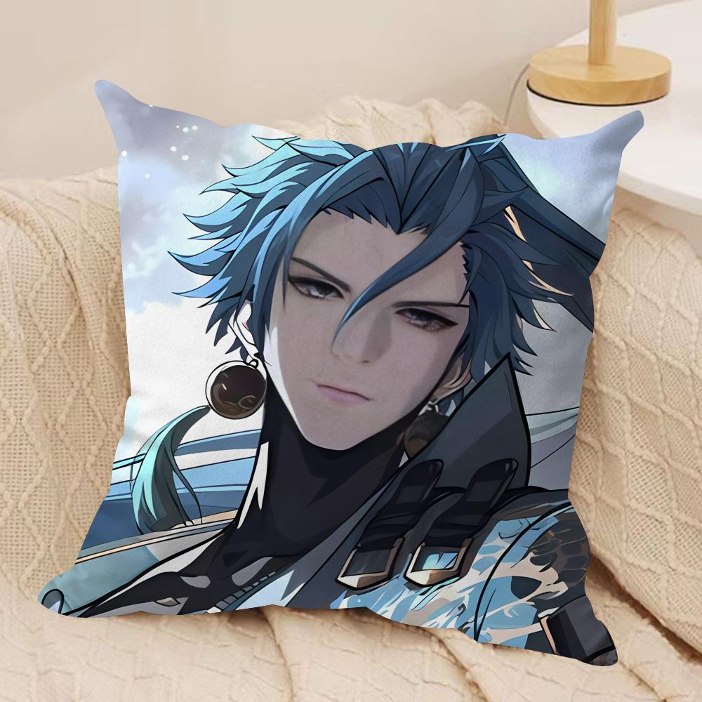 

Ji Yan wuthering waves cute Cushion Cover Silky Short Plush Invisible Zipper Dustproof Sofa Pillow Case for Home Decor 30x30cm