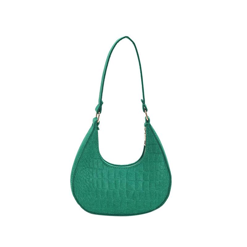 Solid color temperament bag women's new trendy stone pattern underarm bag fashionable hand shoulder bag