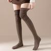 Women Slouchy Over-the-knee Socks Soft Cotton Stretch Thigh High Socks Ribbed Scrunch Tall Boot Socks for Girls
