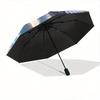 1pc Mythical Dragon Soaring Above Celestial Waters Automatic Opening/Closing Umbrella with Portable Tri-Fold Design, 8-Bone Iron Frame - Outdoor